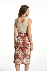 Falda Tokio Estampado Efecto Lino